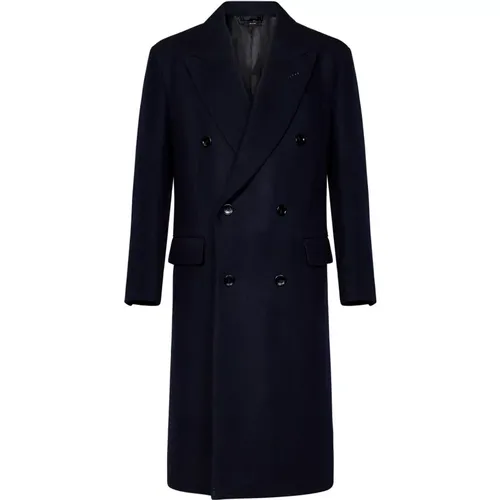 Double-Breasted Wool Coat , male, Sizes: M, L - Tom Ford - Modalova