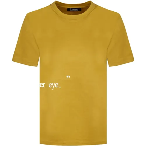 Mustard Print T-Shirt , female, Sizes: L, M, S, XL - Max Mara - Modalova