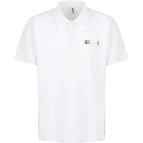 Weißes Baumwoll-Poloshirt , Herren, Größe: S - Love Moschino - Modalova