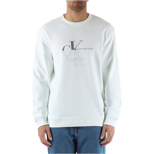 Baumwoll-Logo-Sweatshirt , Herren, Größe: L - Calvin Klein Jeans - Modalova