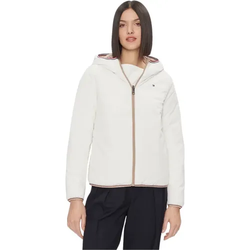 Reversible Padded Jacket With Hood , female, Sizes: M - Tommy Hilfiger - Modalova