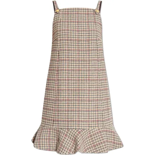 Dress with check pattern , female, Sizes: S, M - Ganni - Modalova