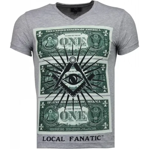 One Dollar Eye Black Stones - T-Shirt Herren - 4302G , Herren, Größe: L - Local Fanatic - Modalova