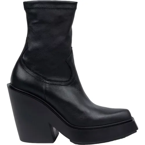 Schwarze Stretch-Leder Texani Stiefel , Damen, Größe: 41 EU - Vic Matié - Modalova