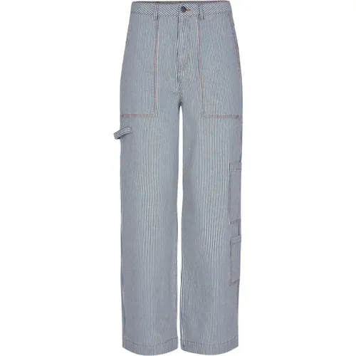 Cargo Jeans with Striped Print , female, Sizes: L, XL, M, S, XS - Co'Couture - Modalova