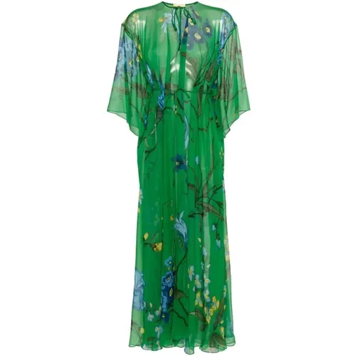 Floral Print Silk Dress , female, Sizes: S - Erdem - Modalova