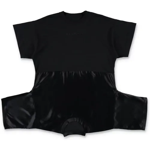 Kontrast-T-Shirt-Kleid für Mädchen - MM6 Maison Margiela - Modalova
