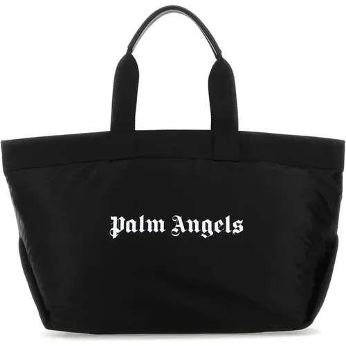 Schwarze Stoff-Einkaufstasche - Must-have für den modernen Mann , Herren, Größe: ONE Size - Palm Angels - Modalova