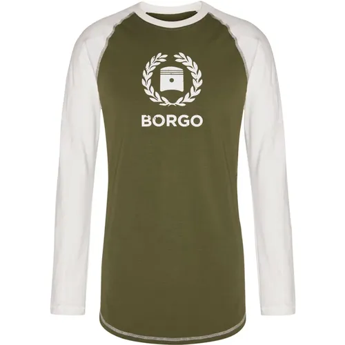 Siracusa Longlap Oliv T-Shirt , Herren, Größe: S - Borgo - Modalova