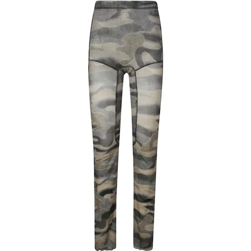 Camouflage Leggings mit Kontrastnähten , Damen, Größe: XS - KNWLS - Modalova