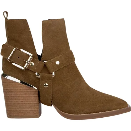 Leather ankle boots with side slits , female, Sizes: 5 UK, 8 UK - Alma en Pena - Modalova