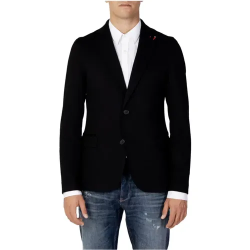 Schwarzer Button-Up Blazer Herbst/Winter , Herren, Größe: L - Mulish - Modalova