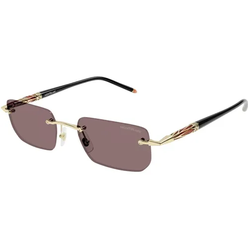 Black Sunglasses Ss24 International Fit , male, Sizes: 54 MM - Montblanc - Modalova