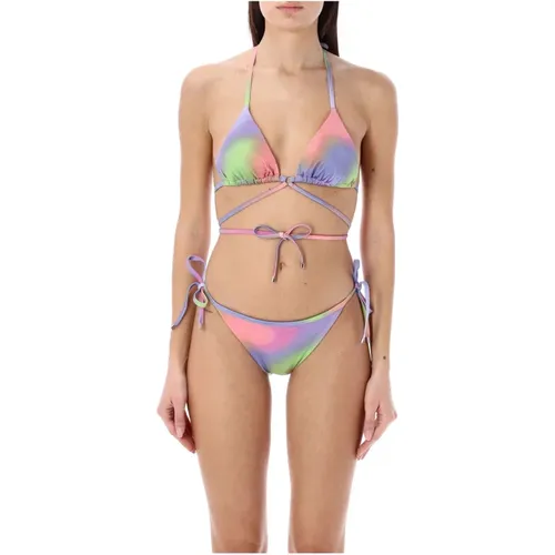 Printed Bikini Triangle Top Swimwear , female, Sizes: L, M, S - Emporio Armani - Modalova