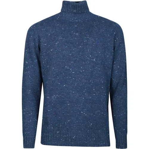 Indigo Melange Turtleneck , male, Sizes: L - Drumohr - Modalova