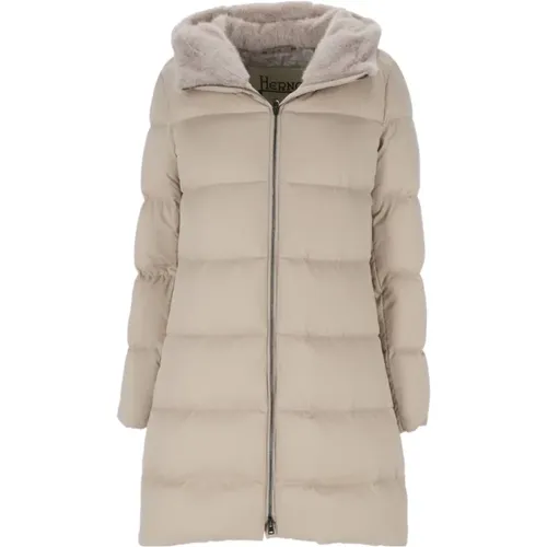 Beige Stoff Finish Steppjacke Herno - Herno - Modalova