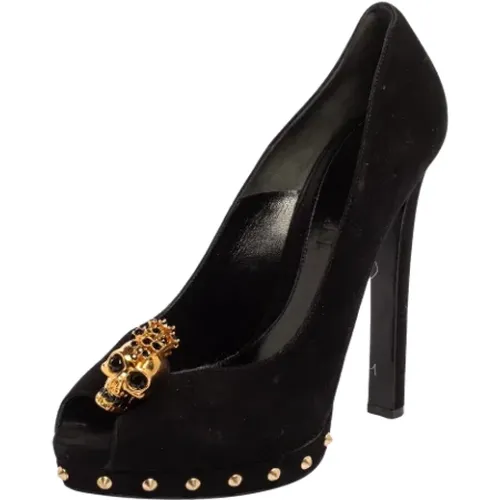 Pre-owned Suede heels , female, Sizes: 7 1/2 UK - Alexander McQueen Pre-owned - Modalova