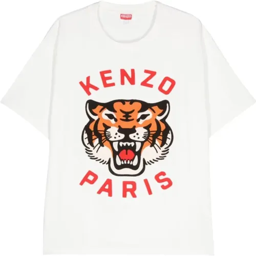 Lucky Tiger Bestickte T-Shirts und Polos , Herren, Größe: S - Kenzo - Modalova