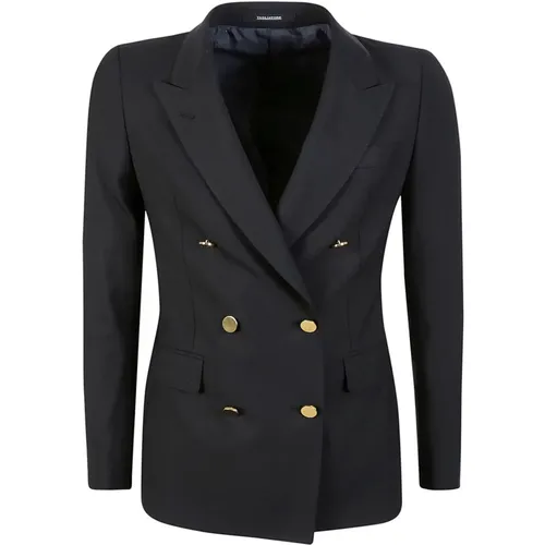 Double-Breasted Gabardine Jacket , female, Sizes: L - Tagliatore - Modalova