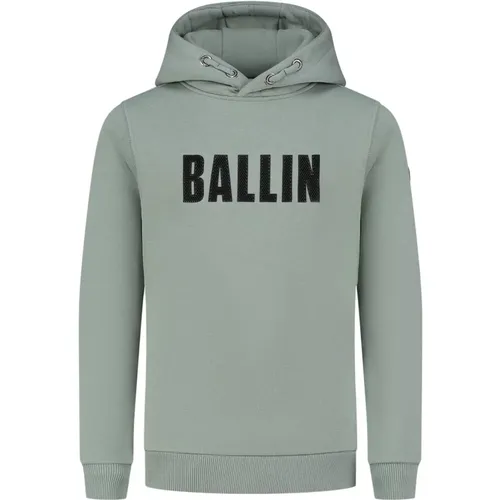 Perforiertes Logo Hoodie Kinder Grün - BALLIN Amsterdam - Modalova