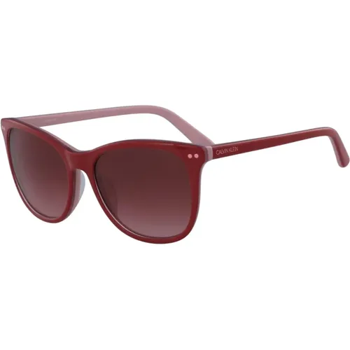 Roter Rahmen Braune Linse Sonnenbrille - Calvin Klein - Modalova