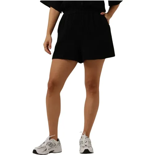 Schwarze Sommer Shorts für Frauen , Damen, Größe: S - Object - Modalova