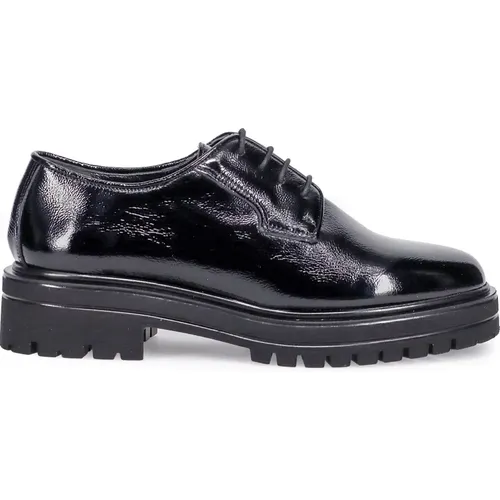 Stilvolle schwarze Schnürschuhe , Damen, Größe: 37 EU - Sangiorgio - Modalova