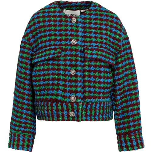 Grüne Tweed Oversized Weste , Damen, Größe: XS - Essentiel Antwerp - Modalova