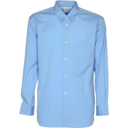 Blaues Baumwoll-Popeline-Plain-Shirt - Comme des Garçons - Modalova