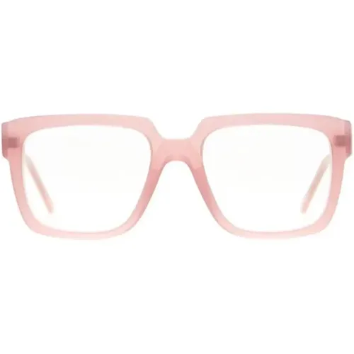 Rosa Quadratische Brille Klares Glas - Kuboraum - Modalova