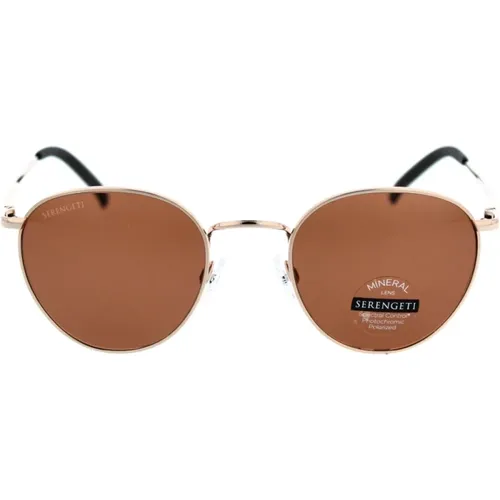 Roségold Polarisierte Sonnenbrille , unisex, Größe: 50 MM - Serengeti - Modalova
