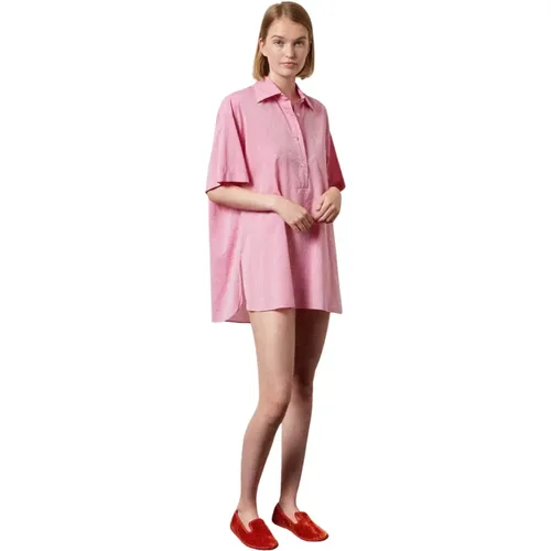 Oversize Short-Sleeve Polo Shirt , Damen, Größe: S - Massimo Alba - Modalova