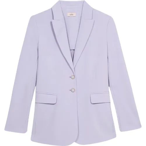 Scuba Crepe Blazer mit Schmuckknöpfen , Damen, Größe: XL - Oltre - Modalova