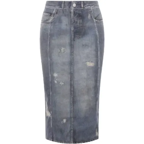 Schwarzer Denim Bleistift Midi Rock , Damen, Größe: M - Acne Studios - Modalova