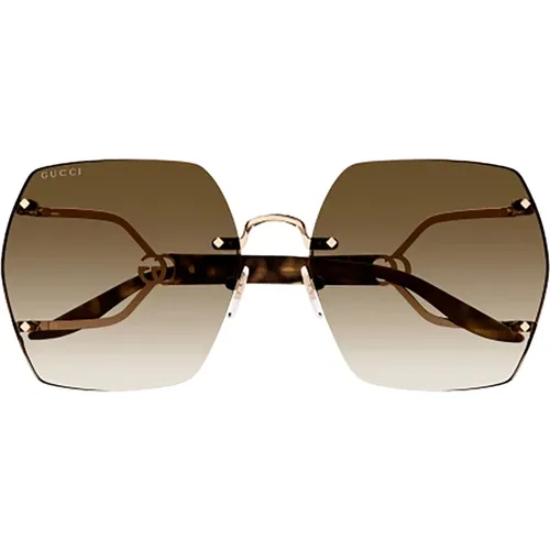 Metallic Sunglasses for Women , female, Sizes: 62 MM - Gucci - Modalova