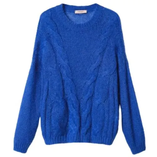 Dark Electric Mohair Sweater , female, Sizes: S, L - Twinset - Modalova