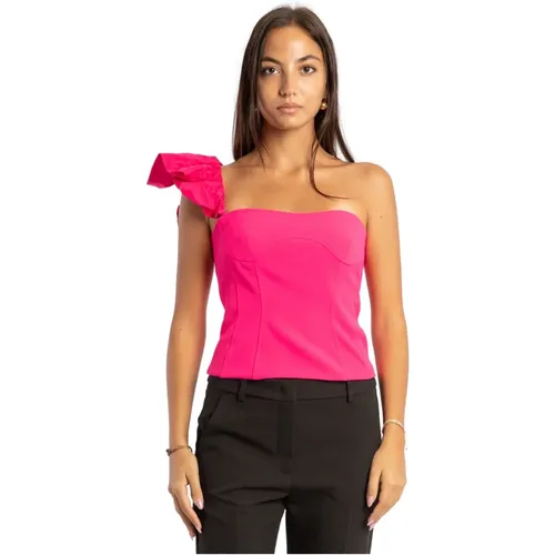 Fuchsia Ärmelloses Crepe Top , Damen, Größe: 2XS - pinko - Modalova