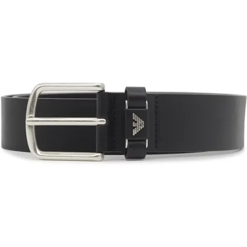 Eagle Loop Leather Belt , male, Sizes: 100 CM, 110 CM, 95 CM, 90 CM - Emporio Armani - Modalova