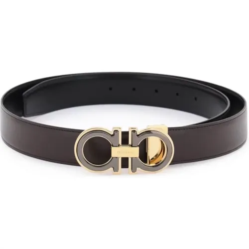 Reversible Gancini Leather Belt , male, Sizes: 105 CM, 115 CM - Salvatore Ferragamo - Modalova