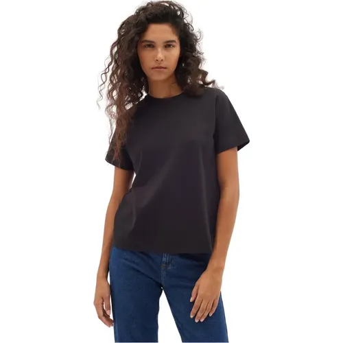 Klassisches Schwarzes Tee Top , Damen, Größe: XS - InWear - Modalova