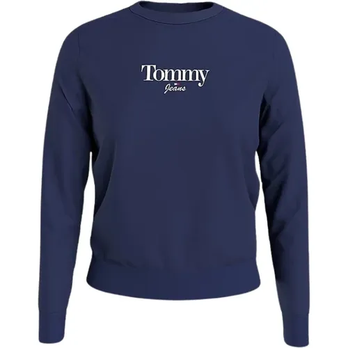 Rundhalsausschnitt Sweatshirt , Damen, Größe: 2XS - Tommy Jeans - Modalova