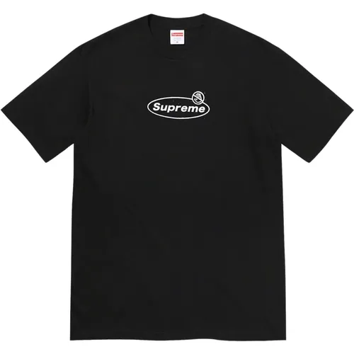 Klassisches Warn-T-Shirt Schwarz Baumwolle Logo , Herren, Größe: M - Supreme - Modalova