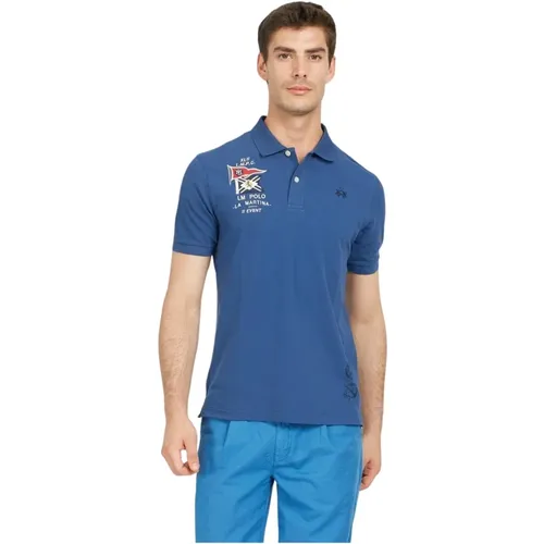 Men's Polo Shirt Valther with Flag Logo , male, Sizes: XL - LA MARTINA - Modalova