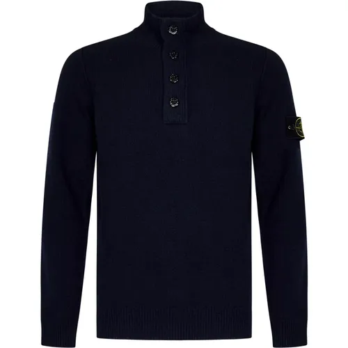 Blauer Half-Zip Pullover Aw24 , Herren, Größe: M - Stone Island - Modalova