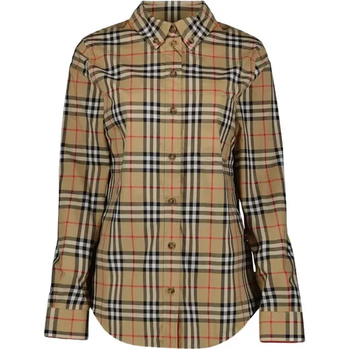Vintage Check Lapwing Hemd , Damen, Größe: 2XS - Burberry - Modalova