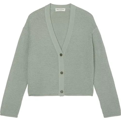 Klassischer Cardigan mit V-Ausschnitt , Damen, Größe: L - Marc O'Polo - Modalova