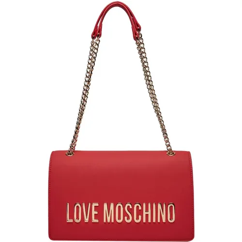Rote Schultertasche Elegantes Design - Moschino - Modalova