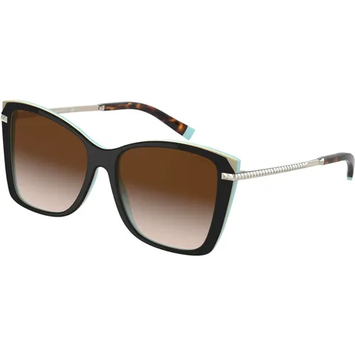 Wheat Leaf Sunglasses in Havana Azure/ , female, Sizes: 56 MM - Tiffany - Modalova