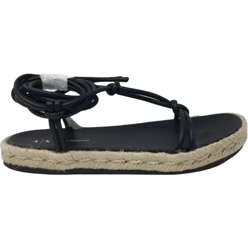 Flache Sandalen , Damen, Größe: 39 EU - Armani Exchange - Modalova