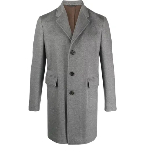 Dark Grey Cashmere-Silk Blend Coat , male, Sizes: M, XL - Colombo - Modalova
